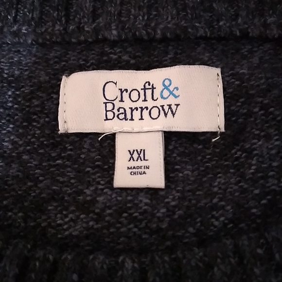 Croft & Barrow Mens SZ 2XL RN# 73277 Blue and Black Sweater - Picture 6 of 8